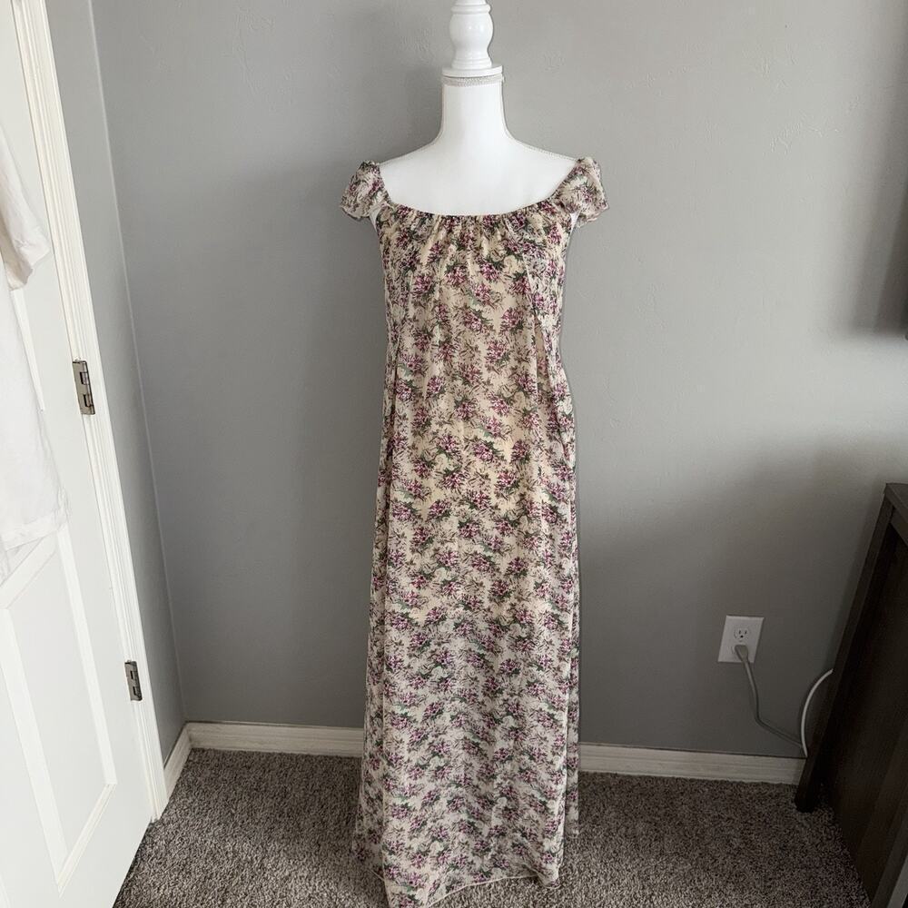 Catch Stitch Woman’s Floral Off The Shoulder Maxi Dress Size M Festival Peasant